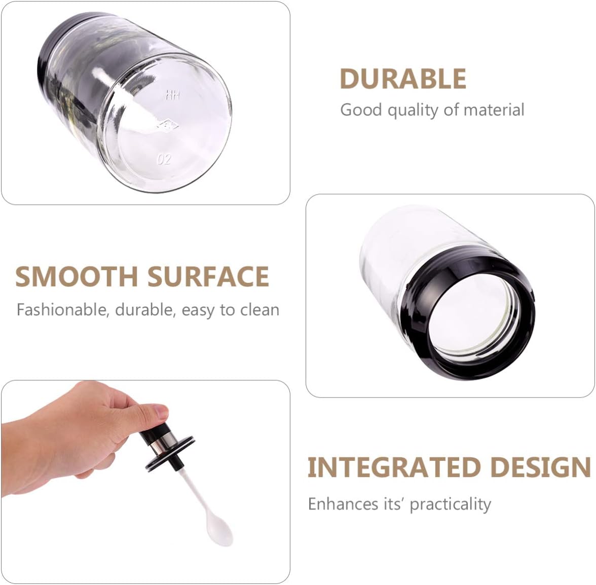 Cabilock 2 Pcs Seasoning Container Glass Bottles