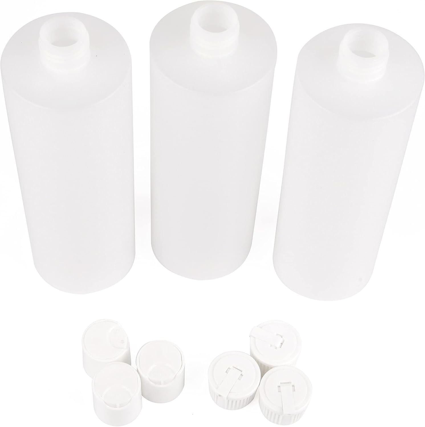 Pack of 3 Reusable 16oz BPA-Free Plastic Bonds with 6 Caps