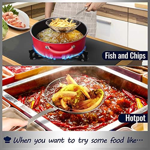 Premium stainless steel spider strainer for easy cooking and frying