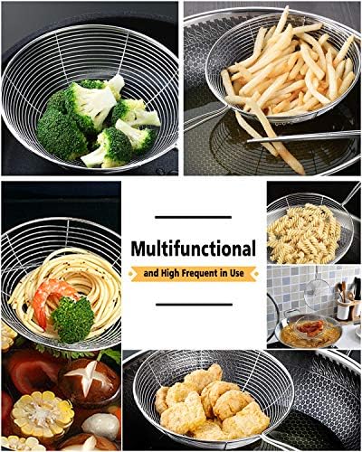 Sturdy Stainless Steel Spider Strainer Set - Easy Cooking Frying Tool
