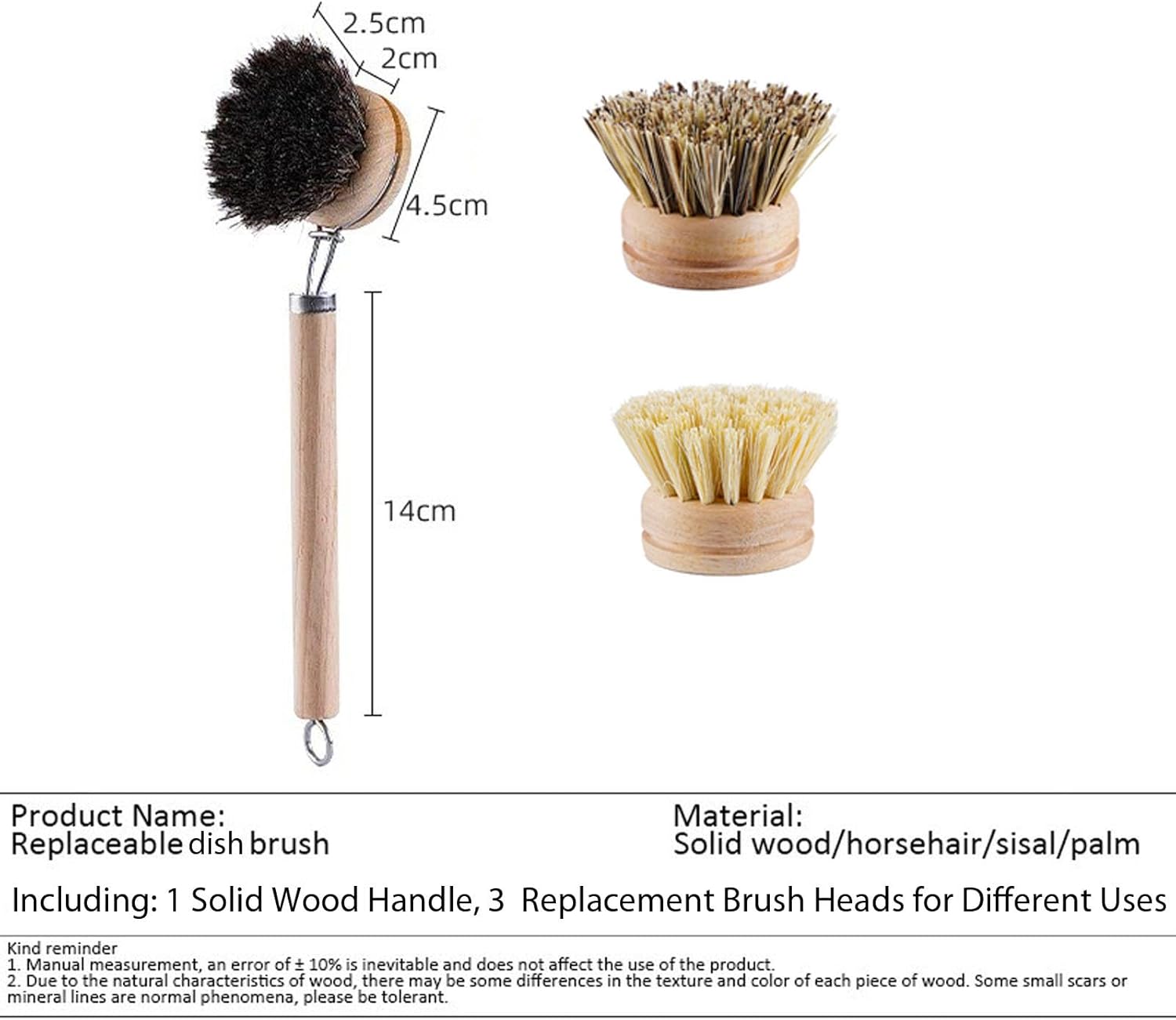 Sturdy Bamboo Dish Brush with Handle for Effortless Cleaning
