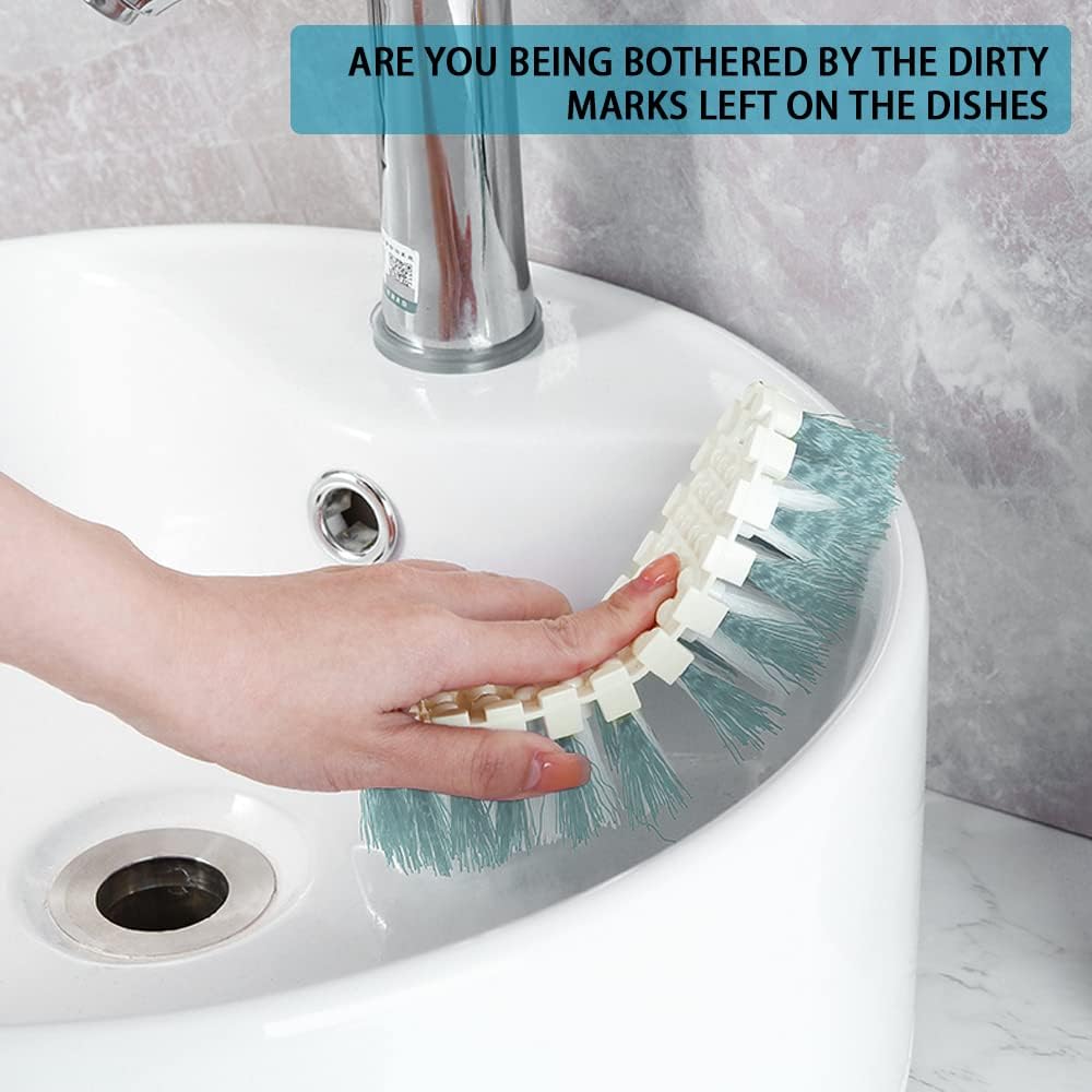 6 PCS Cleaning Brush Set for Kitchen and Bathroom with Sky Blue