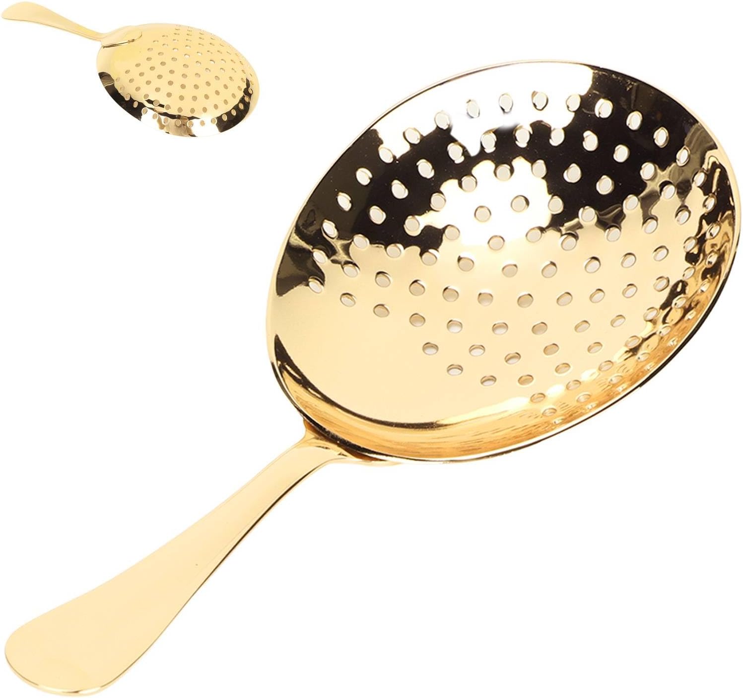 Stainless Steel Cocktail Strainer Ergonomic Gold Handle Durable for Home Commercial Use