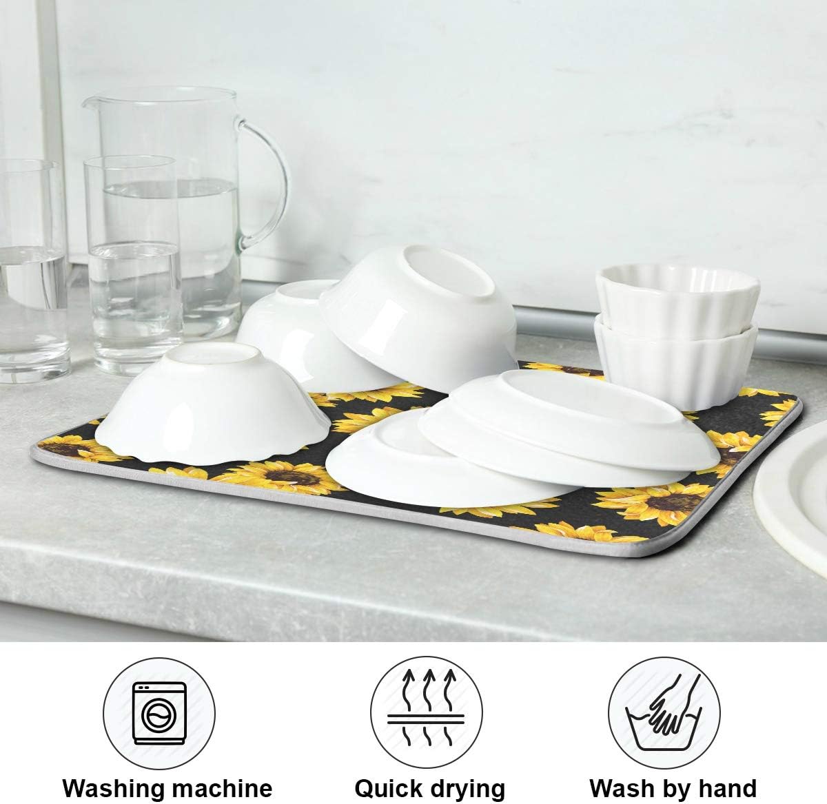 Sturdy Premium Microfiber Dish Drying Mat