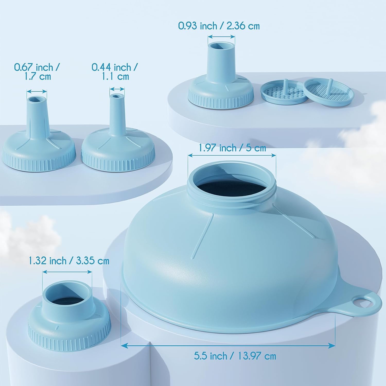 Wide Mouth Versatile Funnel Set for Kitchen Use