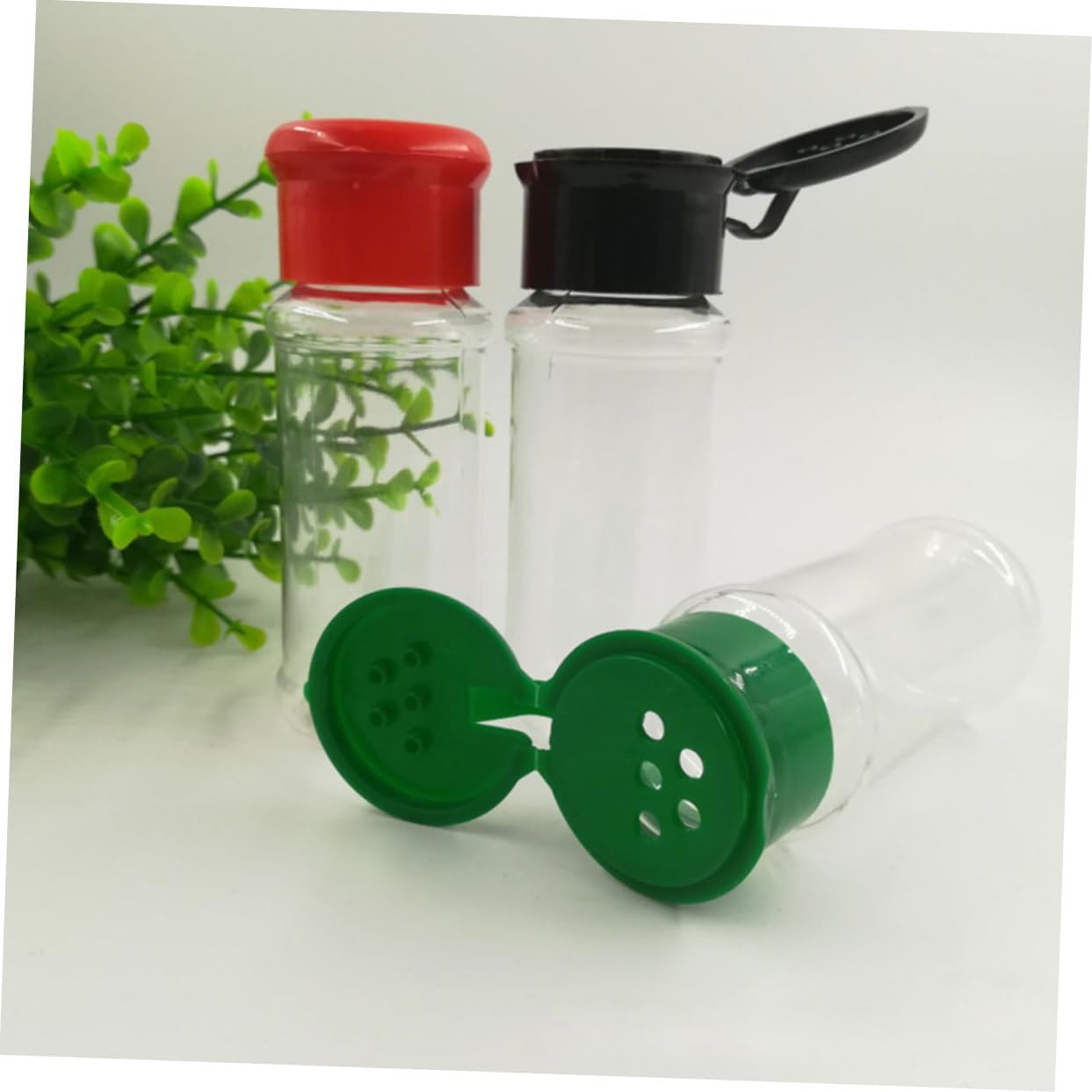 VINTORKY 24-Piece Green Plastic Seasoning Bottle Set