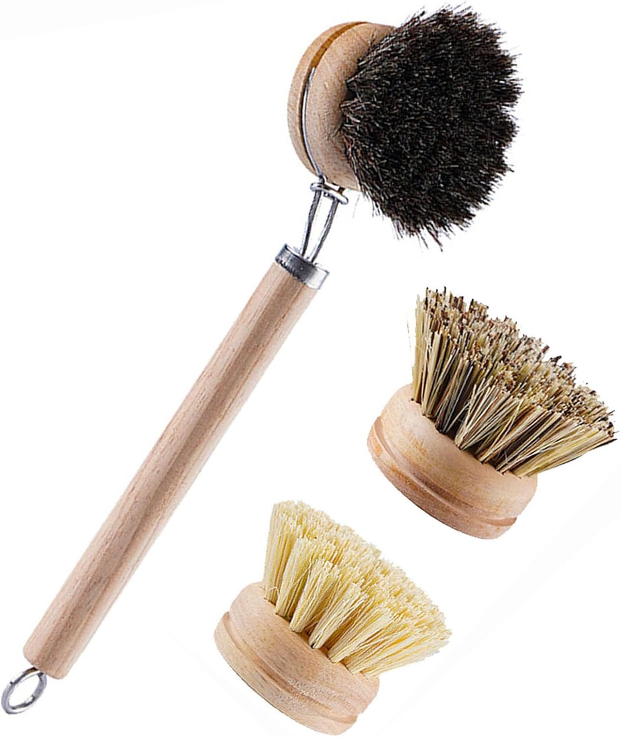 Sturdy Bamboo Dish Brush with Handle for Effortless Cleaning