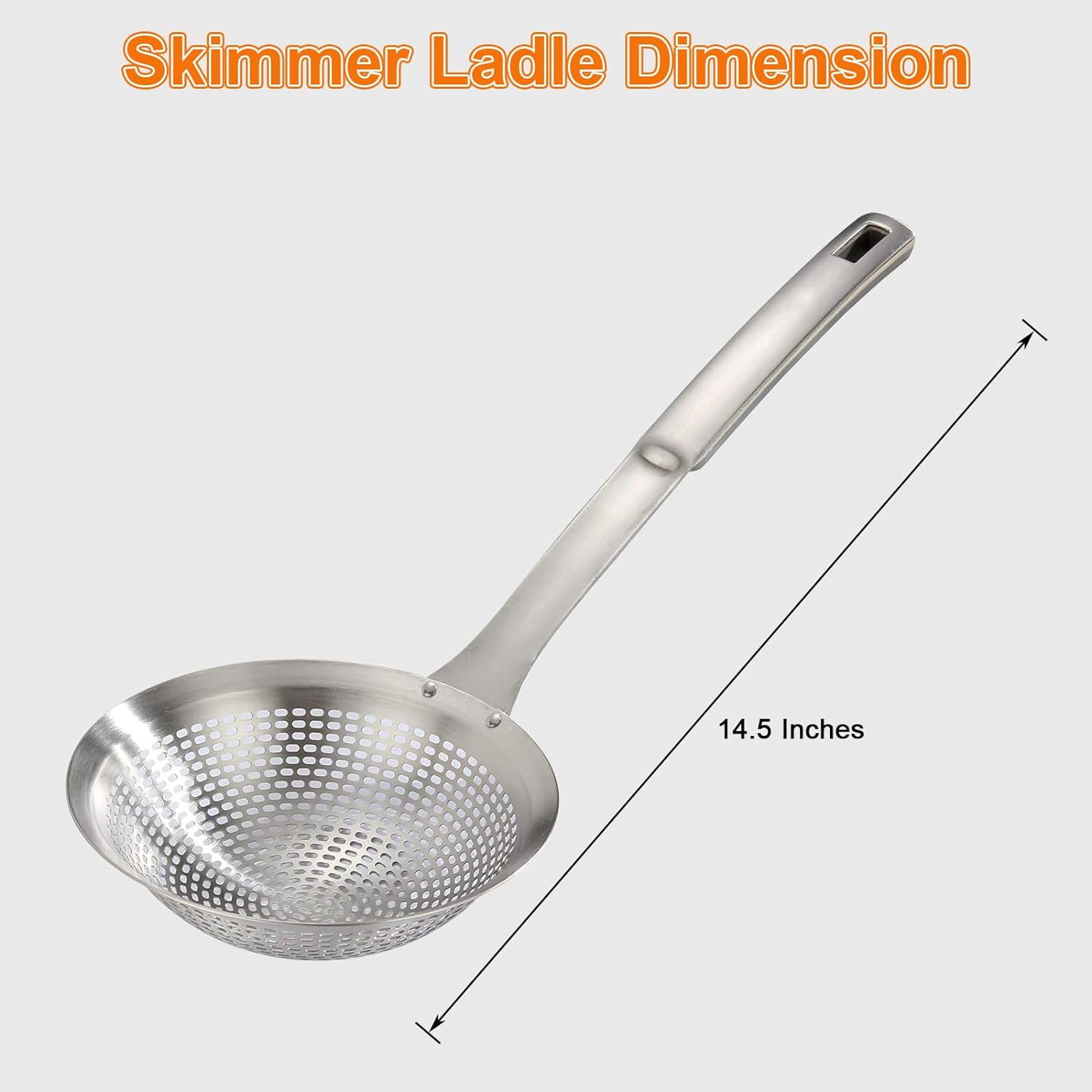 Heavy-Duty 145 Stainless Steel Skimmer Spoon for Cooking Frying