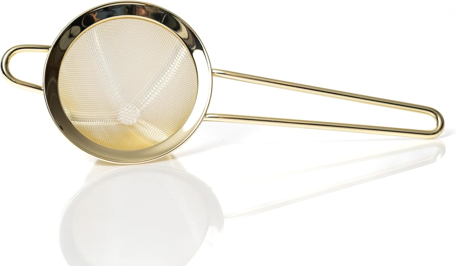 Fine Mesh Strainer with Handle - Gold Finish