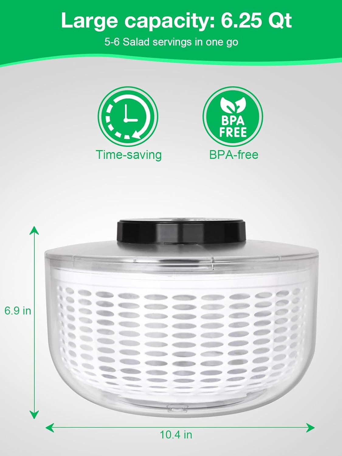 Fast Powerful Electric Salad Spinner