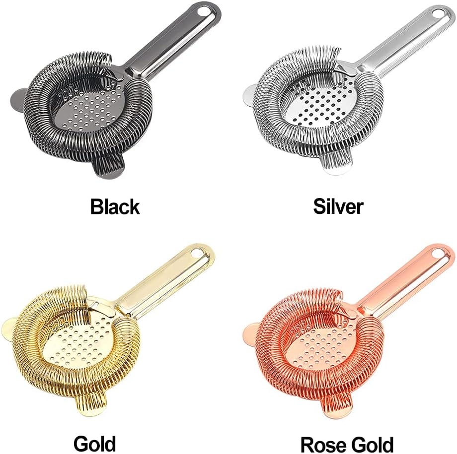Heavy-Duty Stainless Steel Bar Strainer for Cocktails and Muddled Drinks