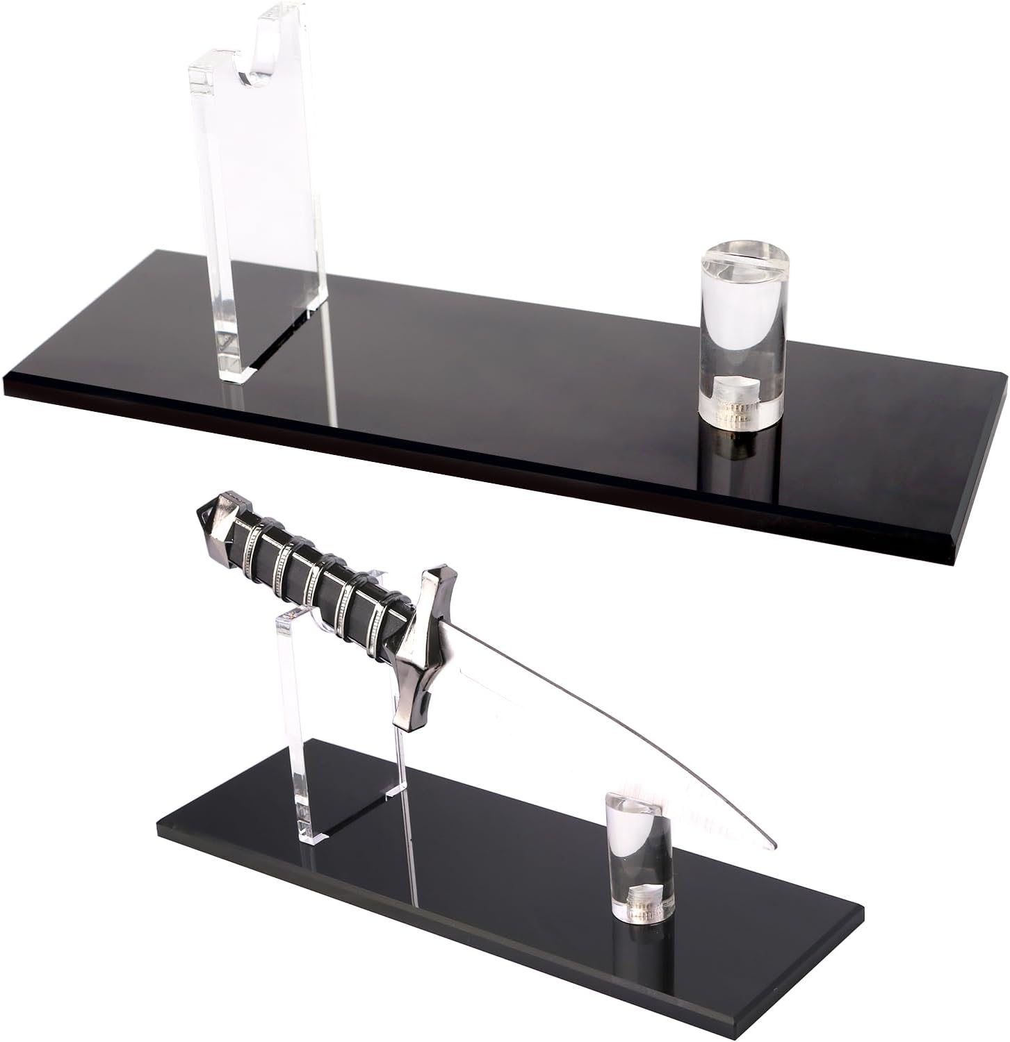 KAFENDA Black Acrylic Knife Display Stand - Sturdy Safety and Style