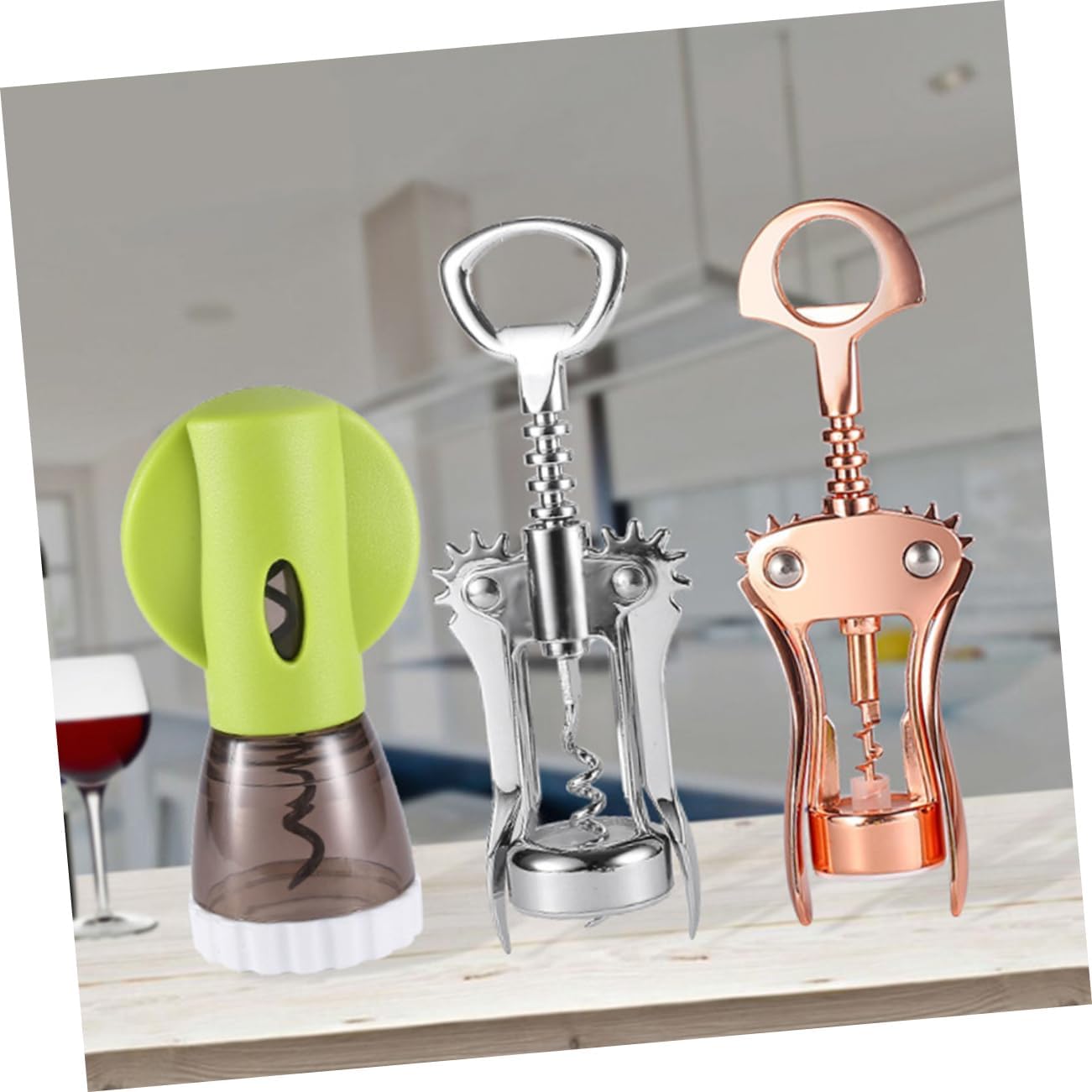 Mini Electric Can Opener with Corkscrew Garneck Dual-Action