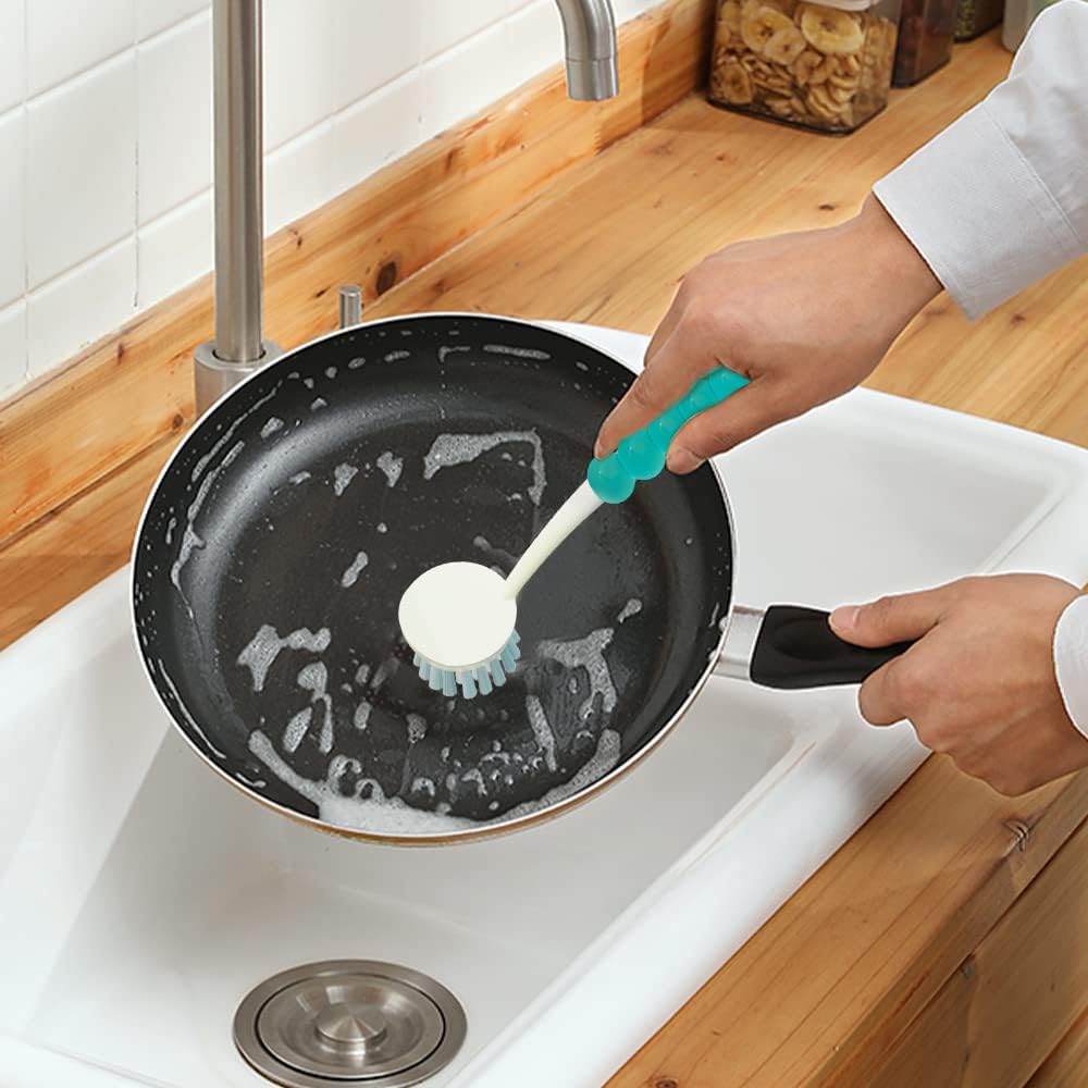 6 PCS Cleaning Brush Set for Kitchen and Bathroom with Sky Blue
