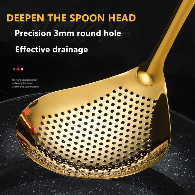 Stainless Steel Skimmer Spoon Comfort Handle Hanging Holes