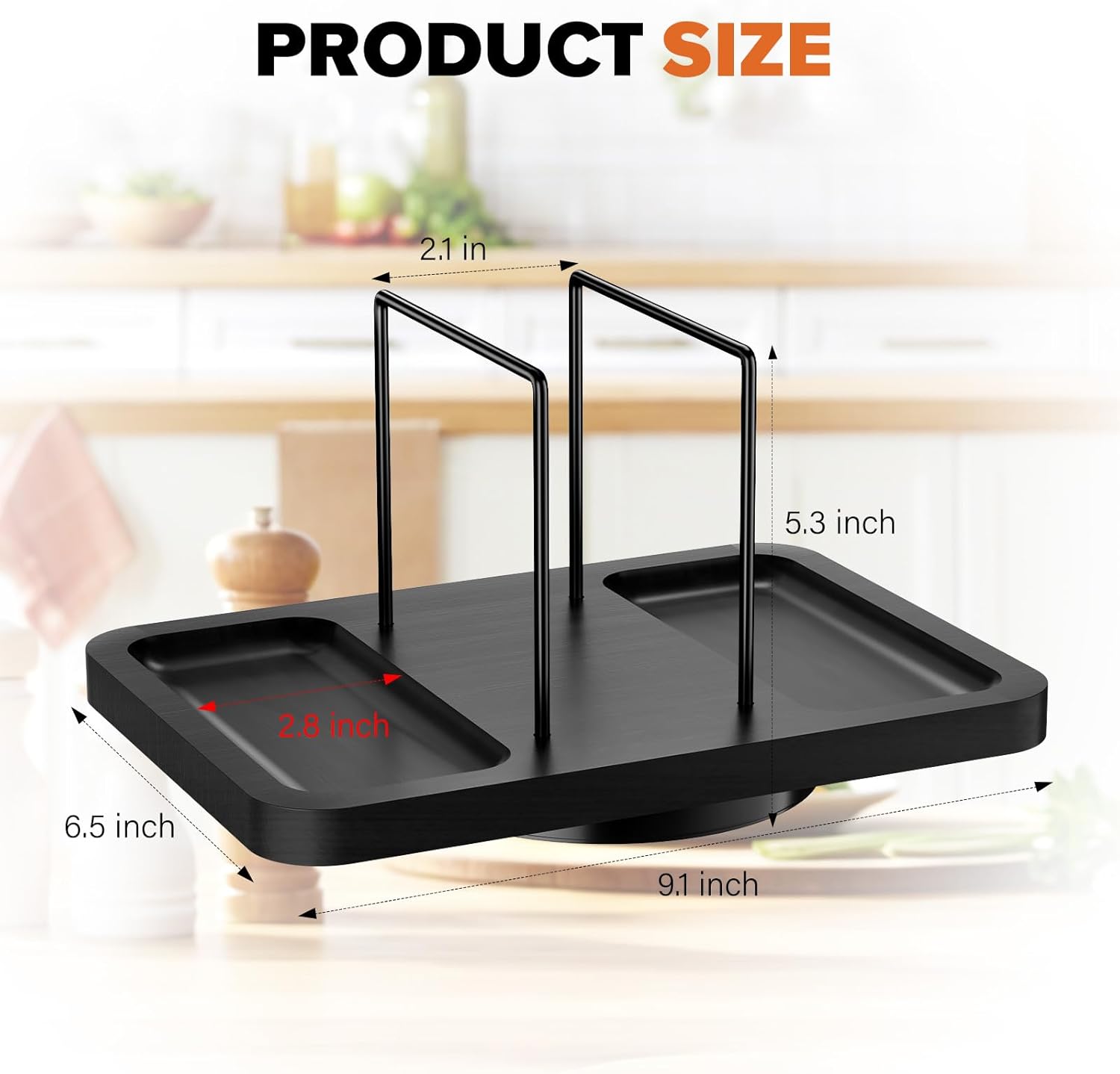 Gomyrod Rotating Napkin Holder Black Smooth Durable Kitchen Bathroom Organizer