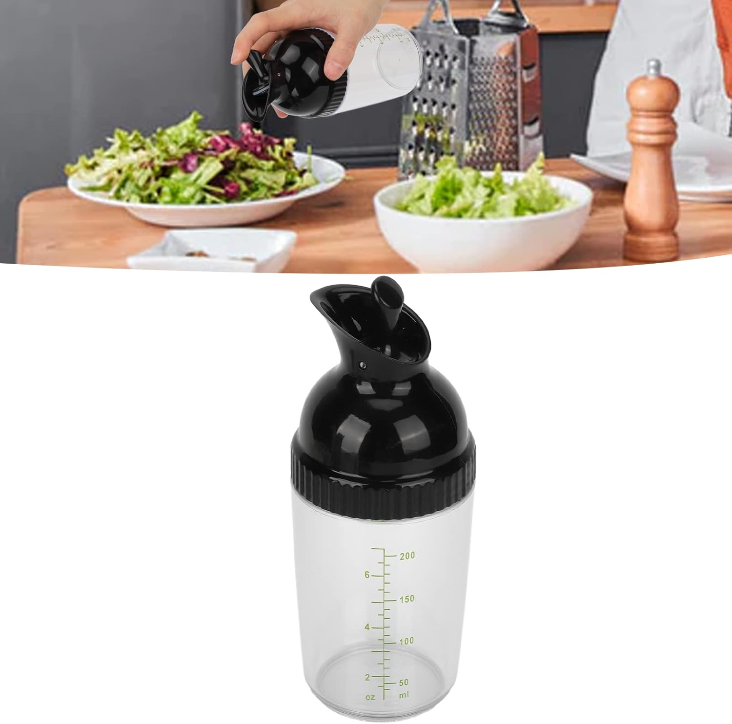 FLEXMAN Salad Dressing Shaker 200ml Black 1