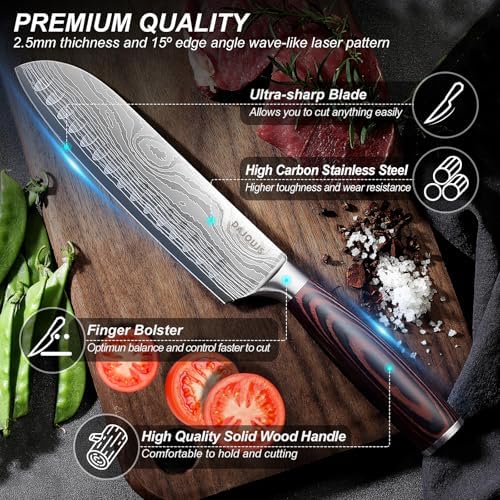 Versatile Kitchen Knife Set with Magnetic Block