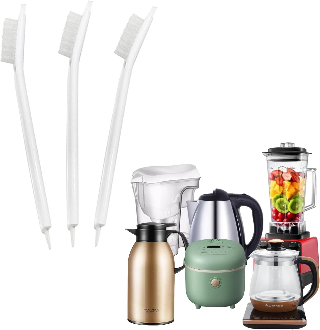 TTYGRHQ 3-Piece Fruit Juicer Clean Brush Set