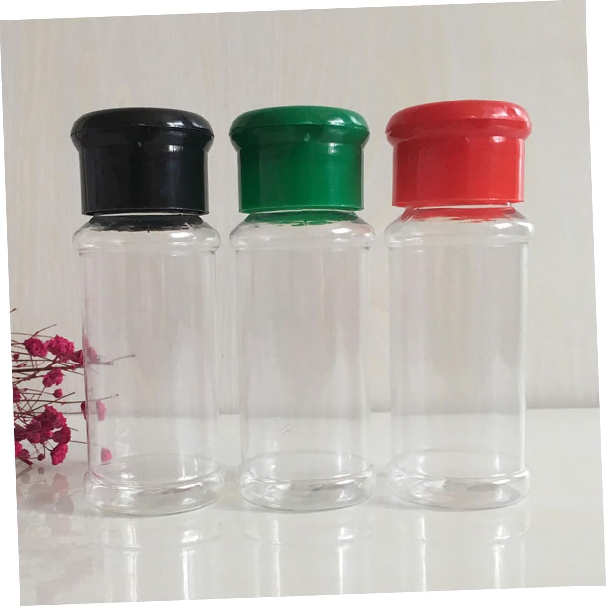 VINTORKY 24-Piece Green Plastic Seasoning Bottle Set