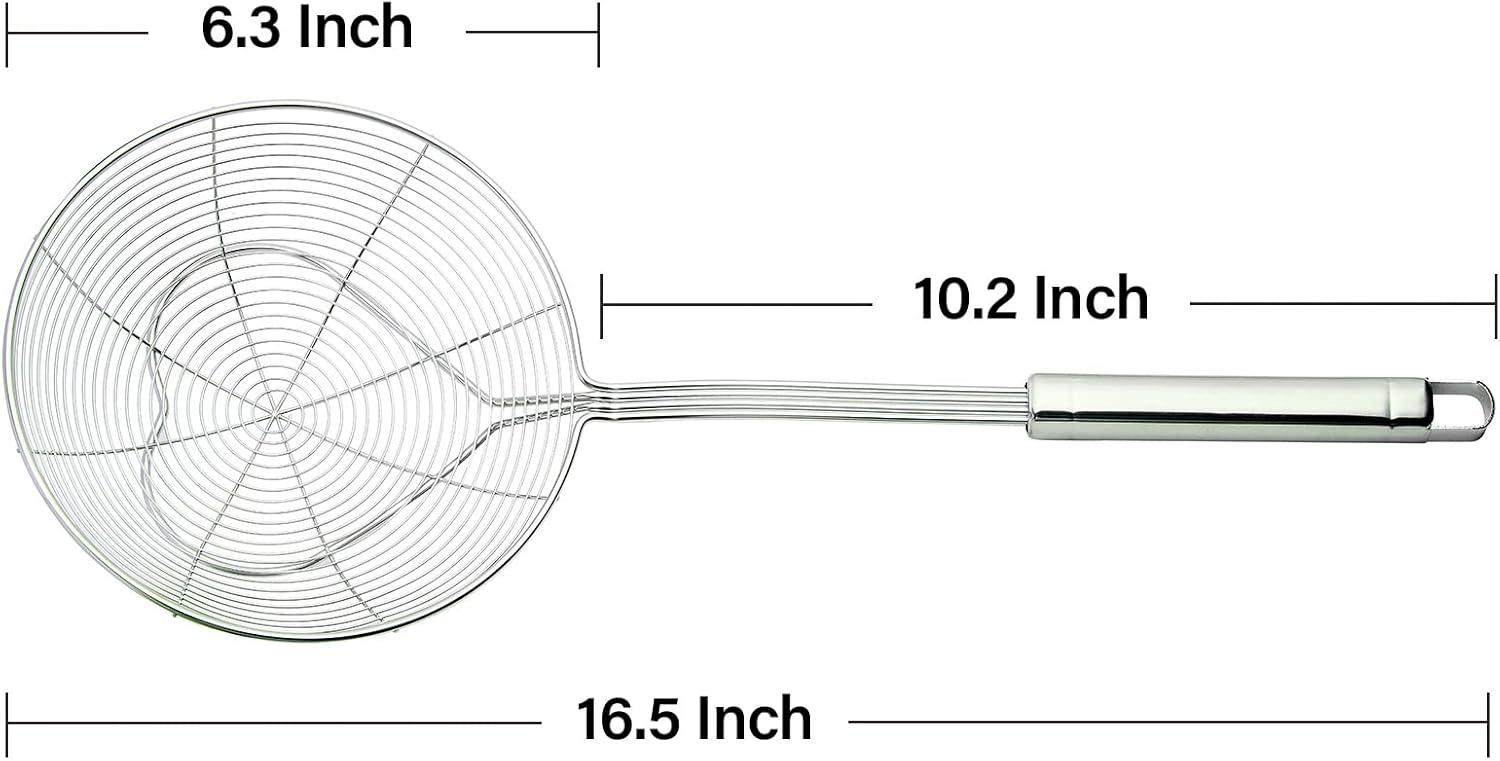 Eisinly Deep Fry Strainer Spoon Stainless Steel Kitchen Tool with Handle