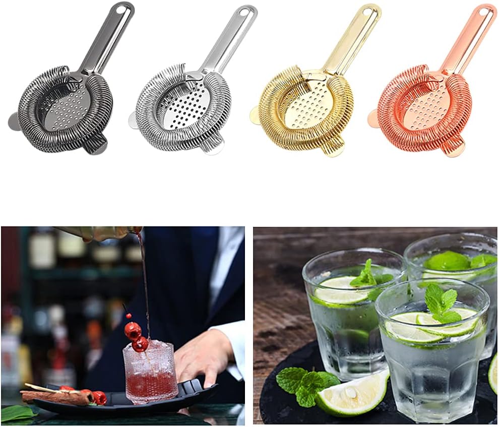 Heavy-Duty Stainless Steel Bar Strainer for Cocktails and Muddled Drinks
