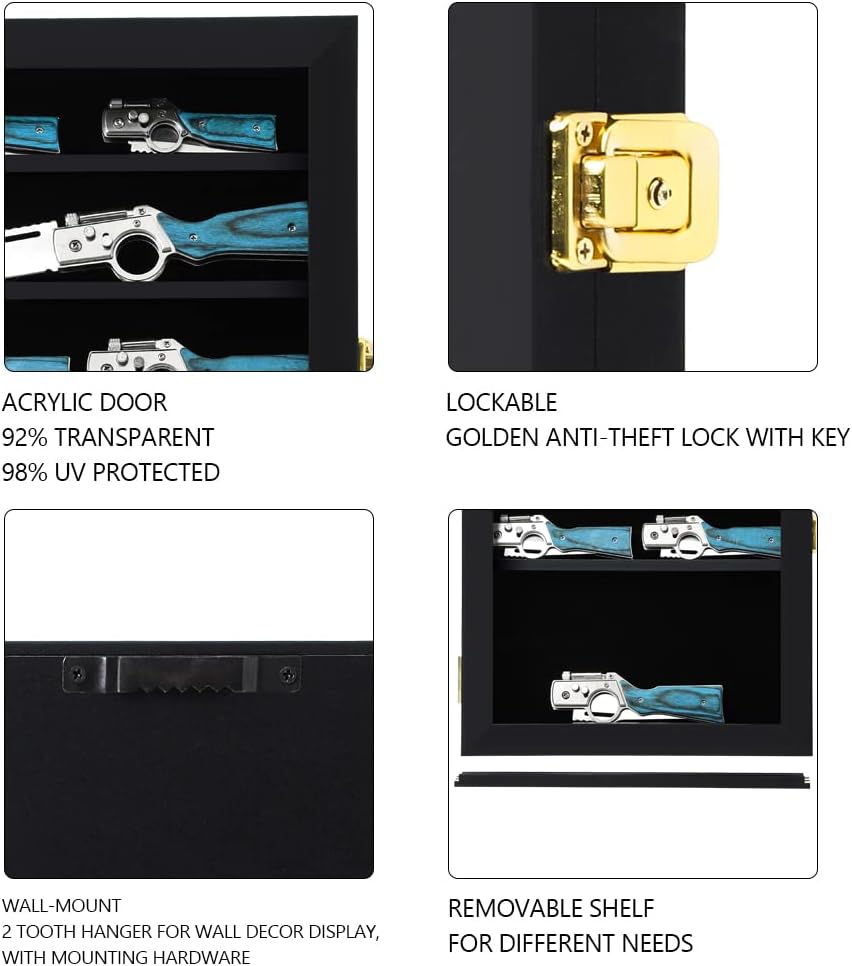 Professional Display Case for Pocket Knives Anti-UV Protection Easy to Move