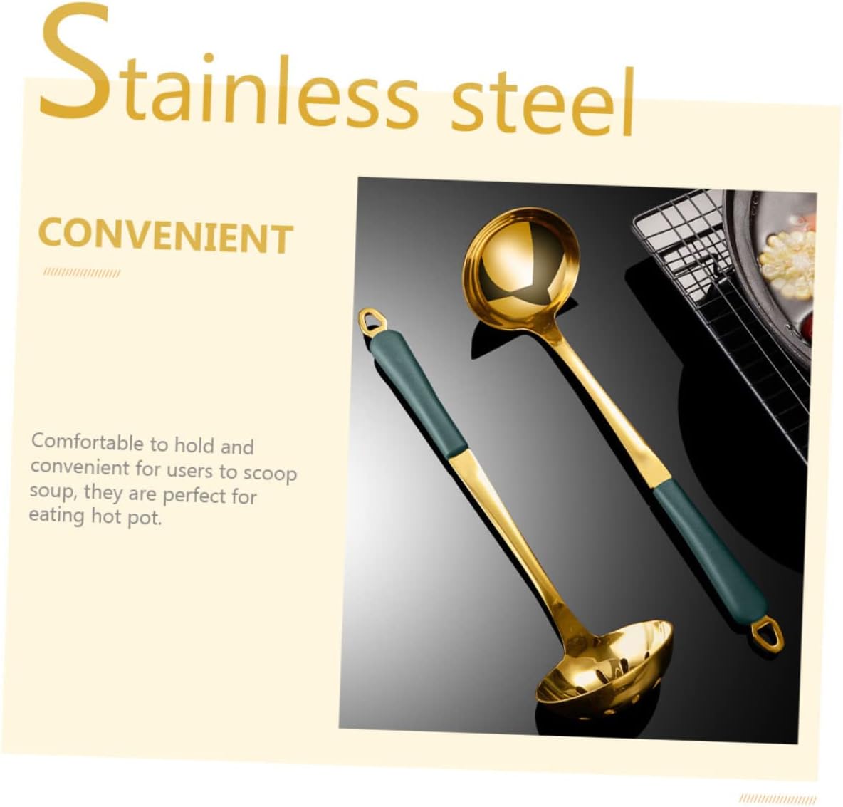 2-Piece Stainless Steel Hot Pot Spoon Colander