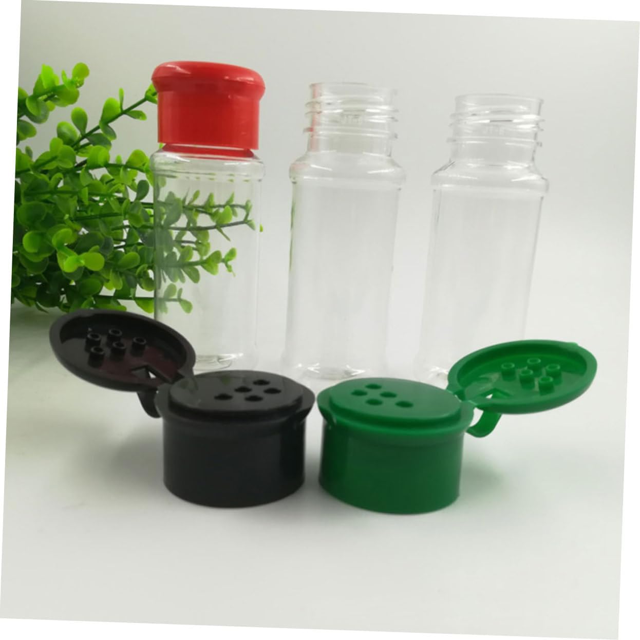 VINTORKY 24-Piece Green Plastic Seasoning Bottle Set