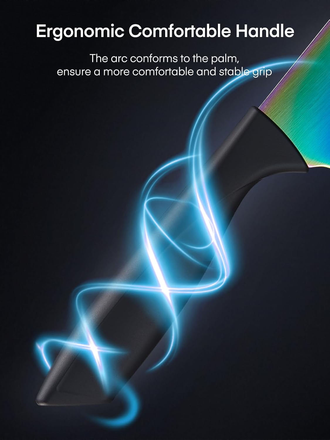 DPerlla Rainbow Titanium Knife Set Premium Sharp Ergonomic Stylish Kitchen Tools