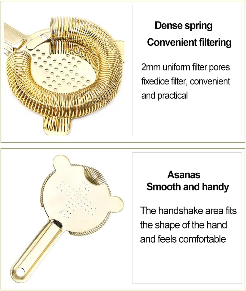 Heavy-Duty Stainless Steel Bar Strainer for Cocktails and Muddled Drinks