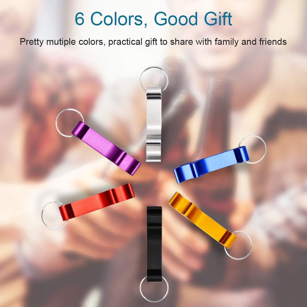 Mcyye 6PCS Colorful Beer Bottle Openers with Keychain