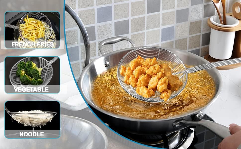 Durable Stainless Steel Skimmer Strainer Spoon Set Easy to Clean and dishwasher Safe