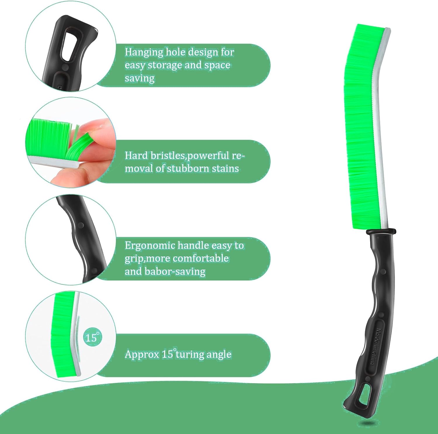 6Pcs Multifunctional Corner Cleaning Brush Kitchen Bathroom Grout Brush