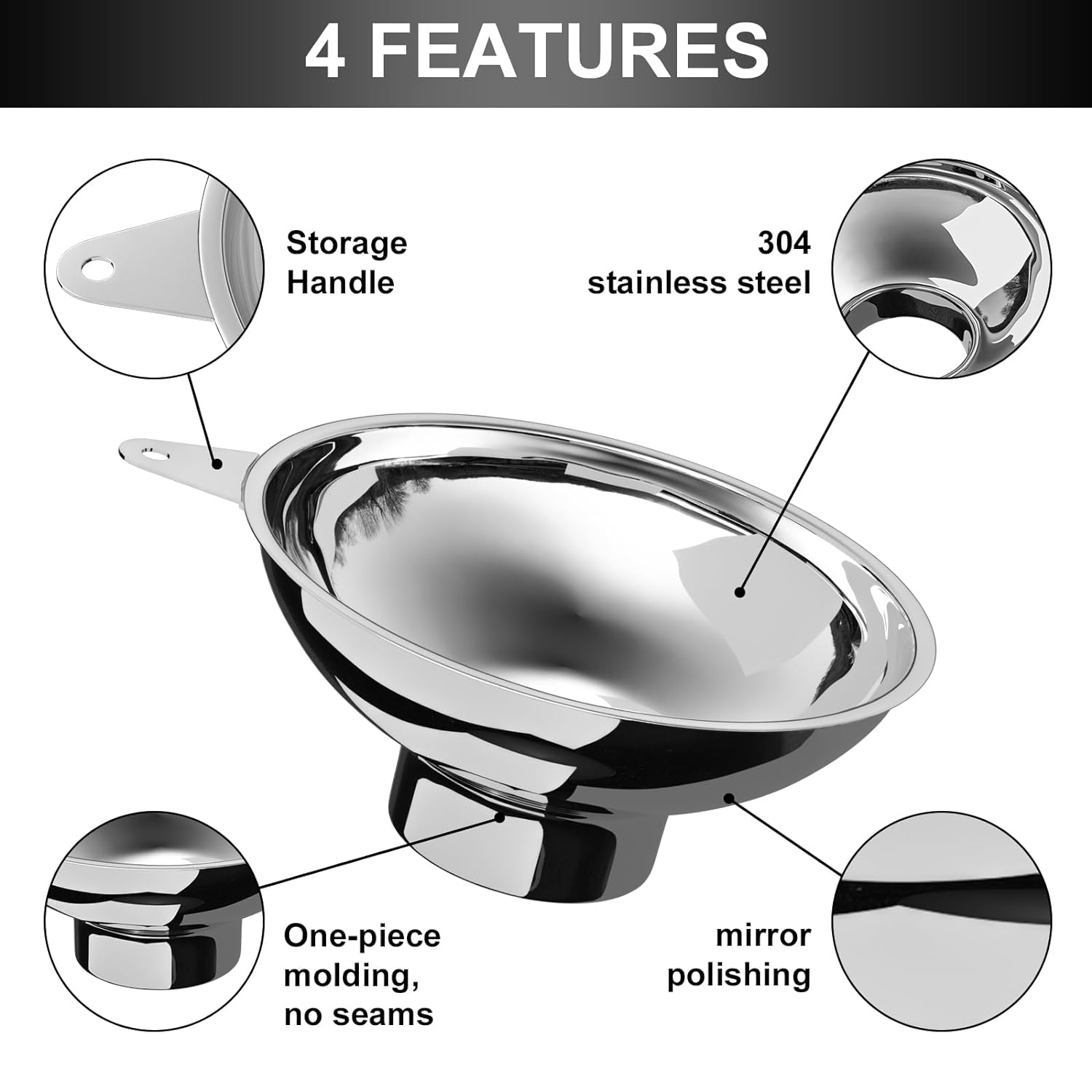 High-Quality Stainless Steel Canning Funnel for Mason Jars