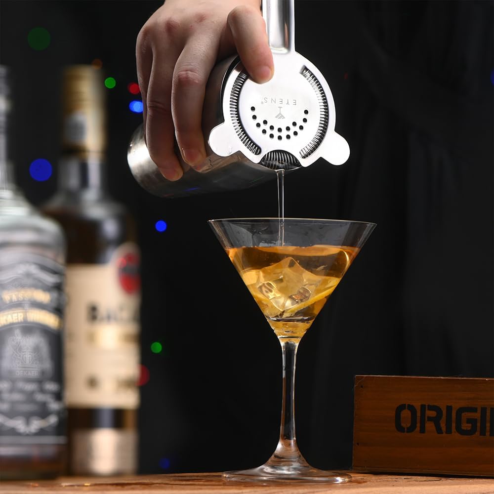 Stainless Steel Cocktail Strainer Silver Reusable Bar Tool for Drinks