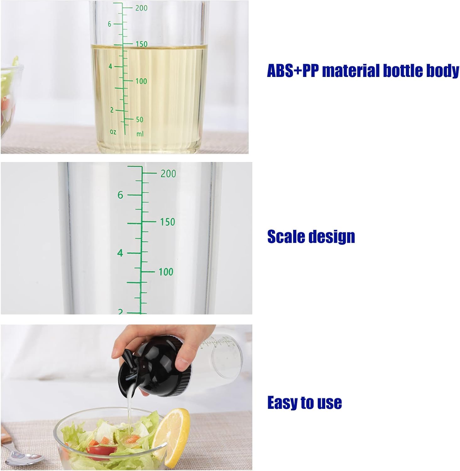 FLEXMAN Salad Dressing Shaker 200ml Black 1