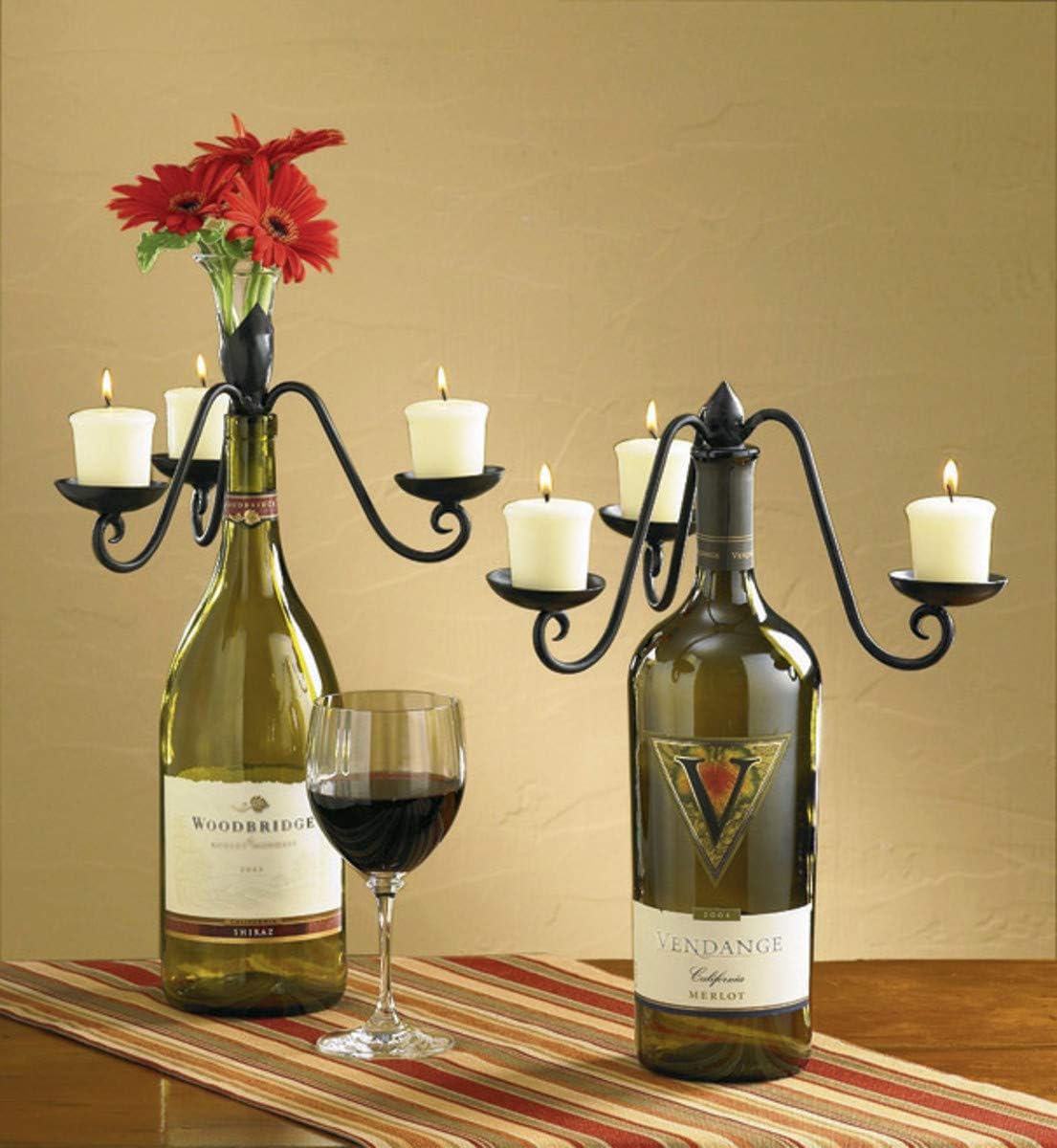 Elegant Candelabra Bottle Topper Set for Wine Lovers
