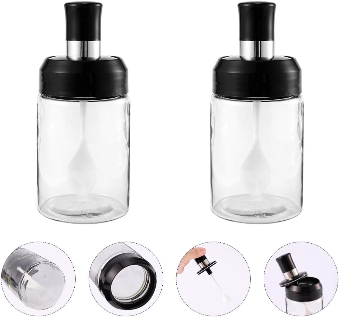 Cabilock 2 Pcs Seasoning Container Glass Bottles