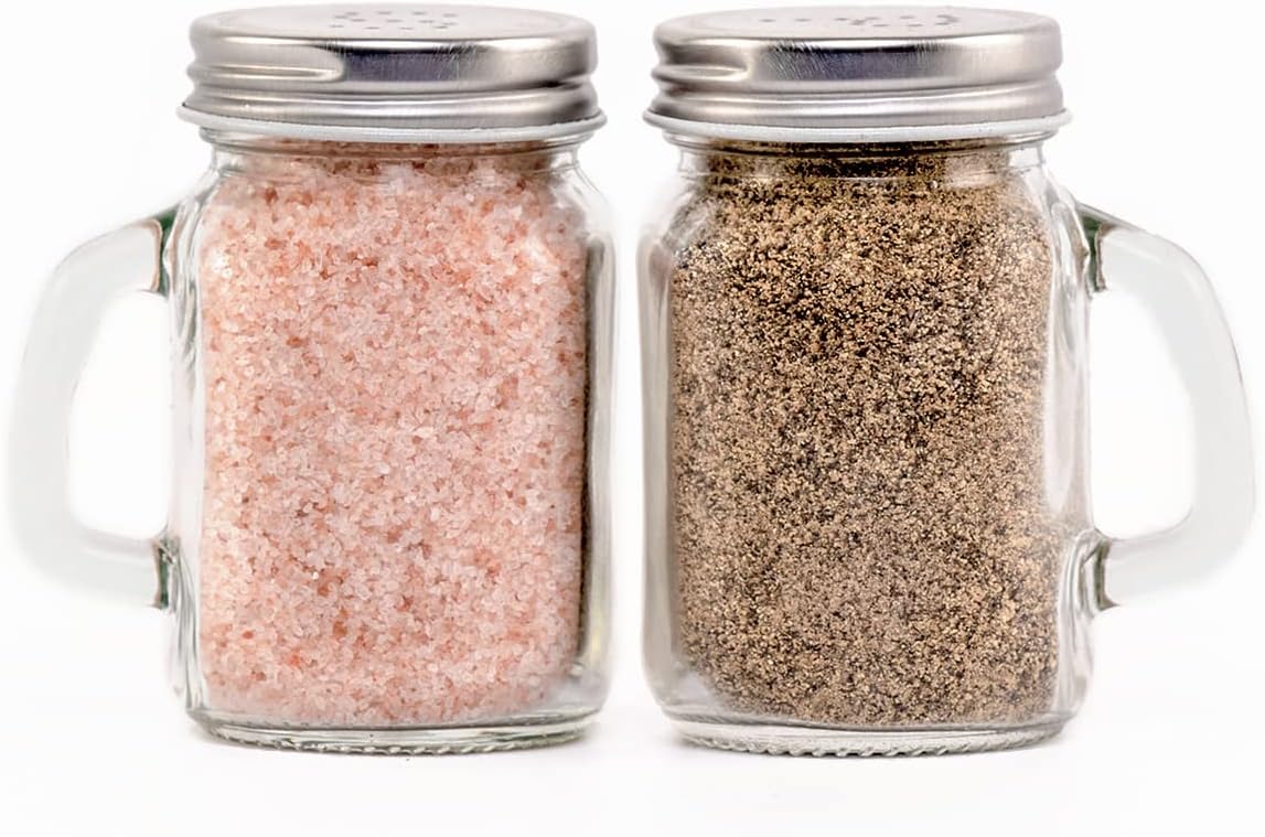 Mason Jar Salt Pepper Shakers Handcrafted Country Kitchen Essentials