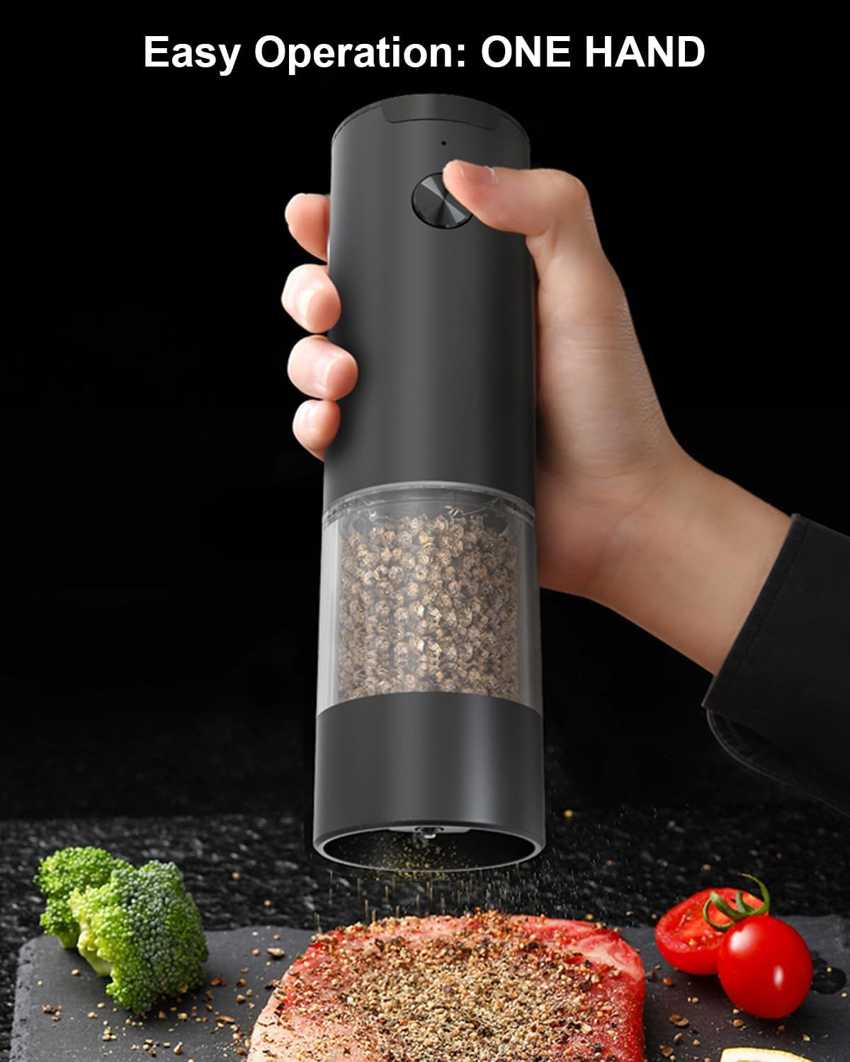 Professional Electric Salt and Pepper Grinder Set with LED Light