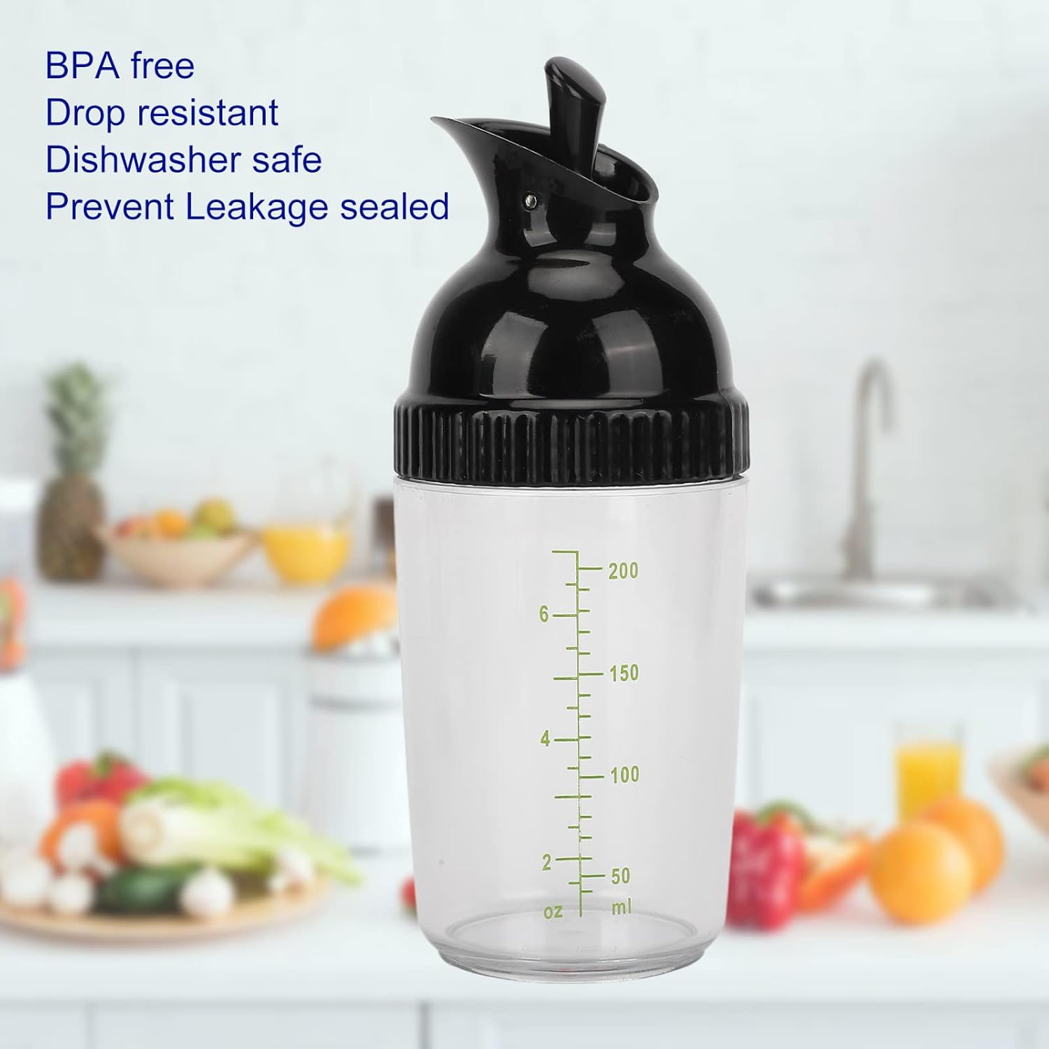 FLEXMAN Salad Dressing Shaker 200ml Black 1