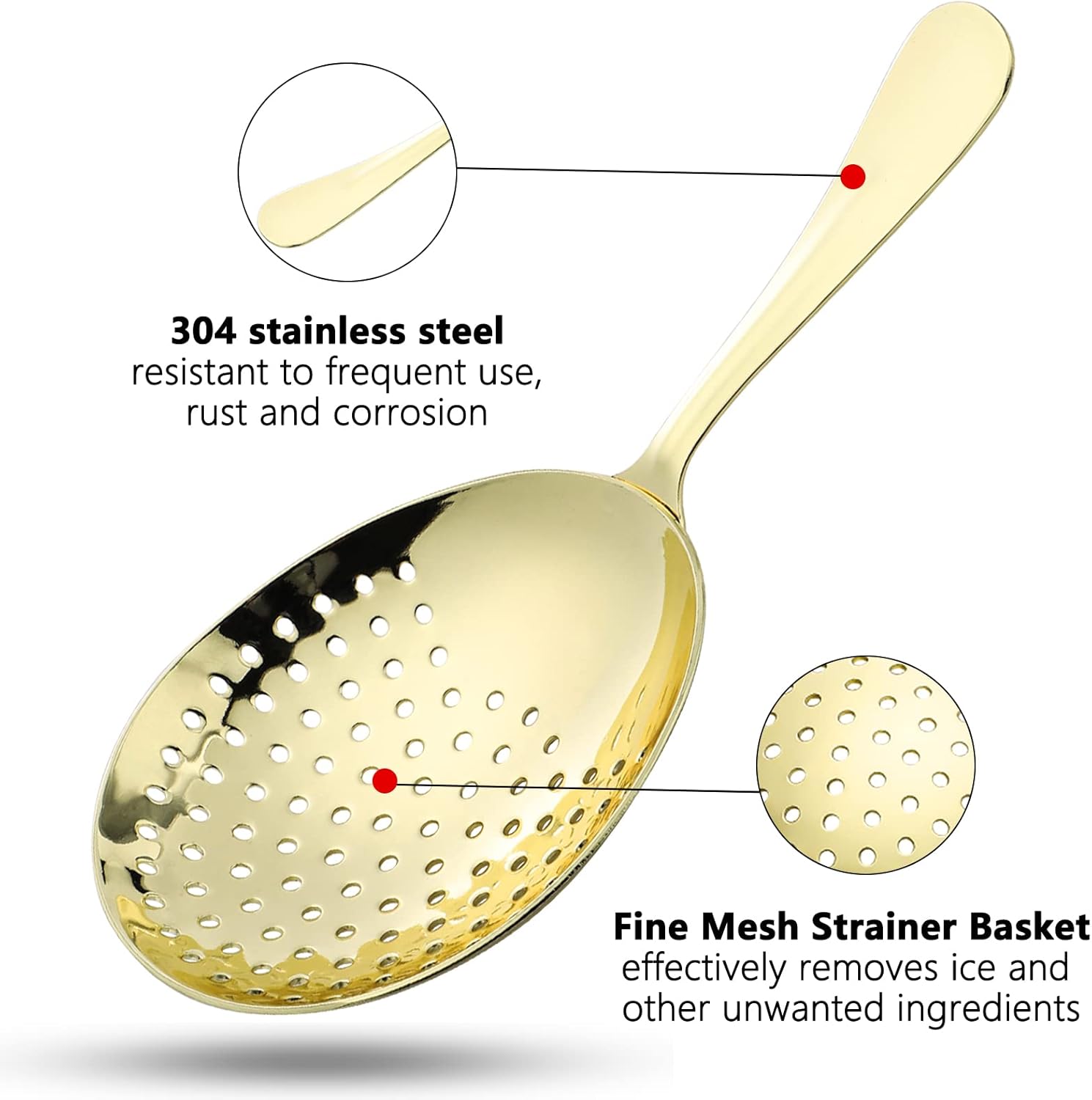 Stainless Steel Cocktail Strainer Durable Ergonomic