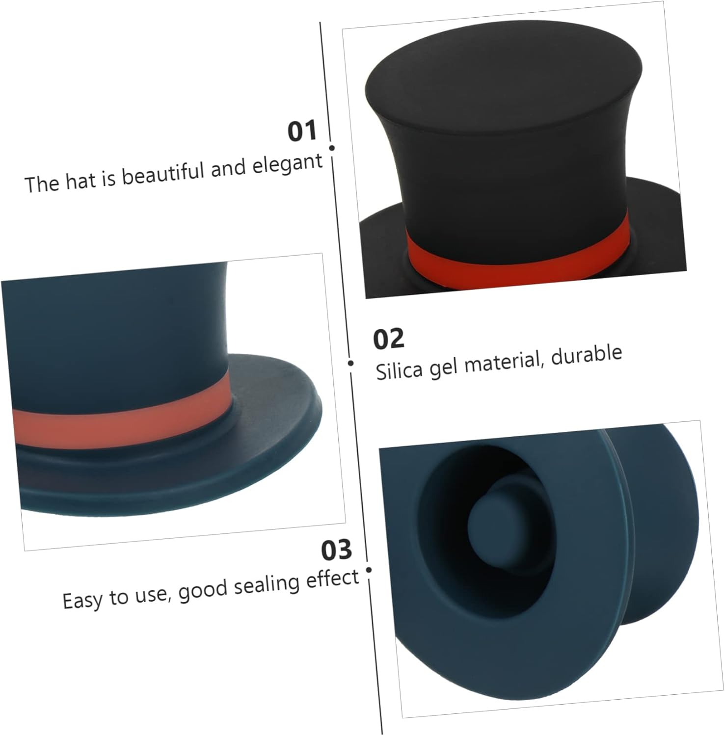 FUNOMOCYA 2pcs Hat Shape Wine Stoppers