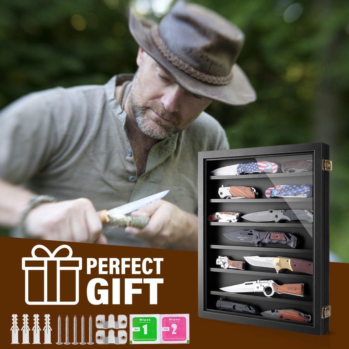 ULTRGEE Wall Mounted Knife Display Case