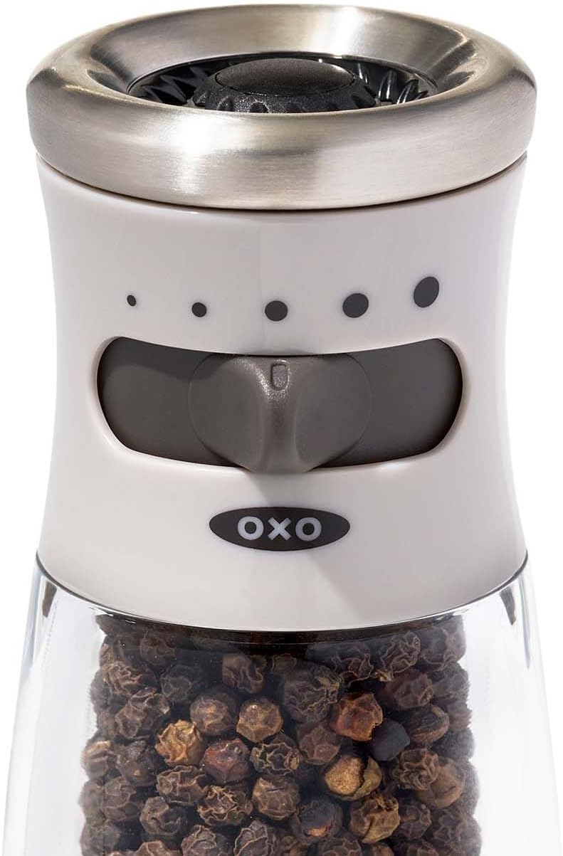 OXO Good Grips Contoured Pepper Grinder mess-free easy to use