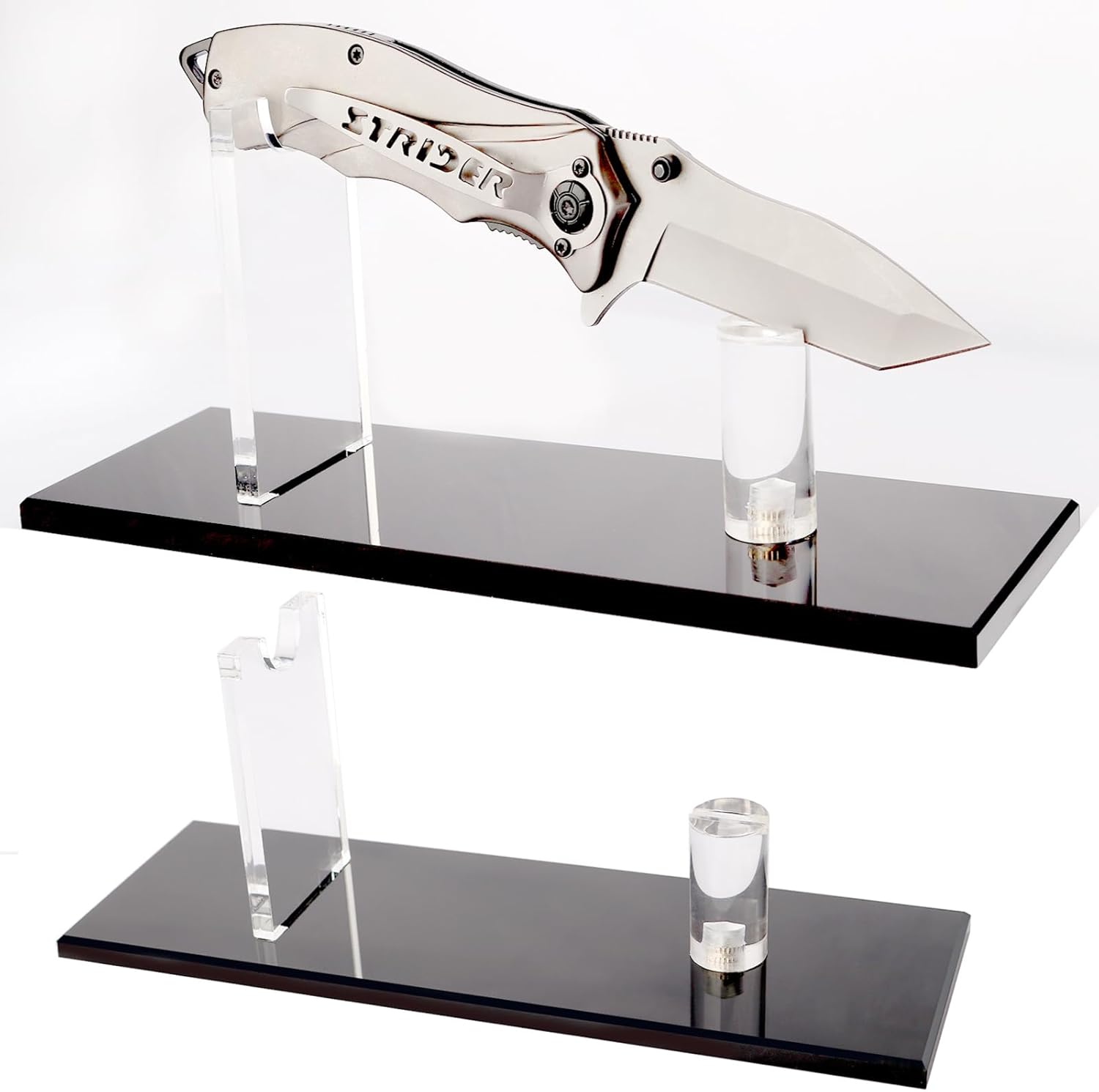 KAFENDA Black Acrylic Knife Display Stand - Sturdy Safety and Style