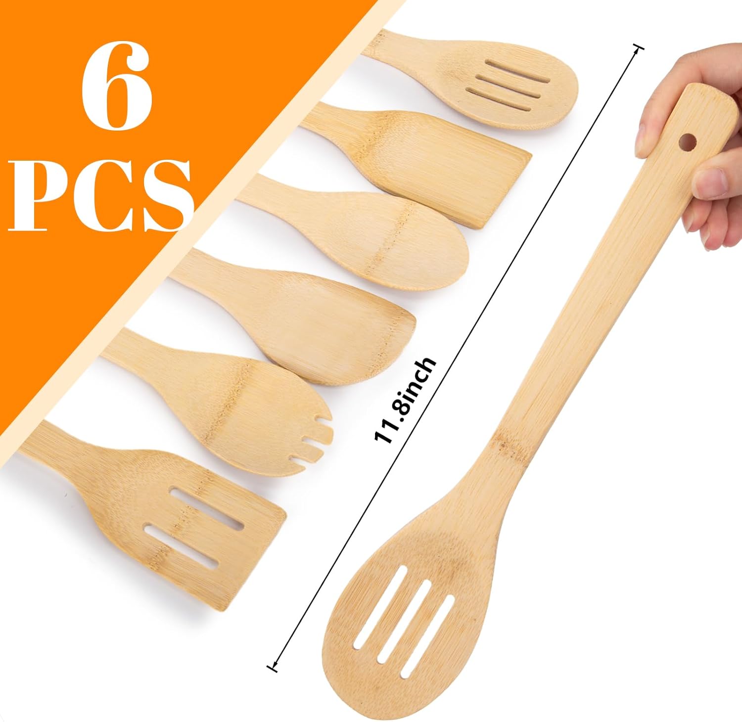 HAKSEN 6PCS Bamboo Cooking Utensils Set 1