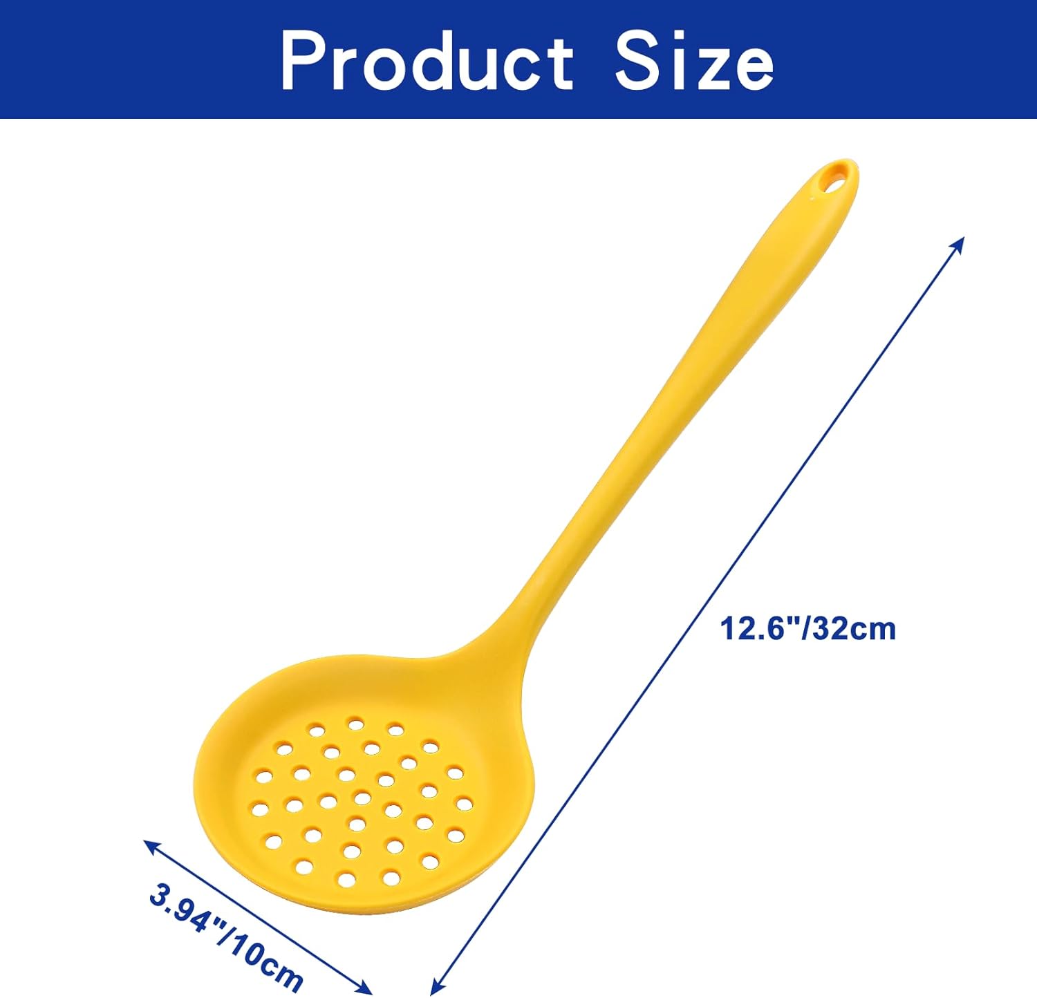 BokWin Heat-Resistant Silicone Strainer Spoon Yellow