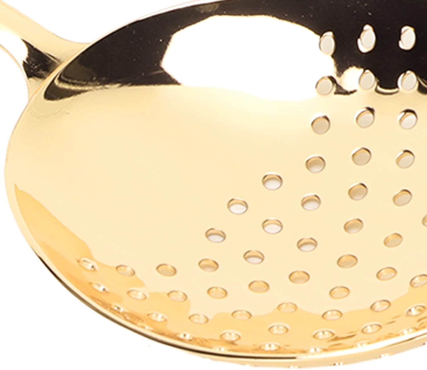 Stainless Steel Cocktail Strainer Ergonomic Gold Handle Durable for Home Commercial Use